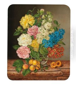 Flower Piece With Apricots by Anton Fidler