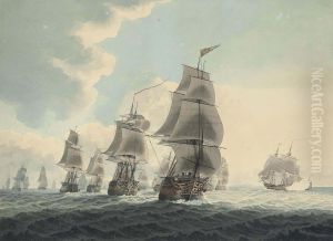A Squadron Of The Royal Navy Running Down The Channel