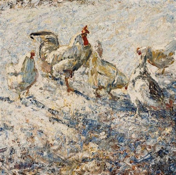 Rooster And Chickens - view 1