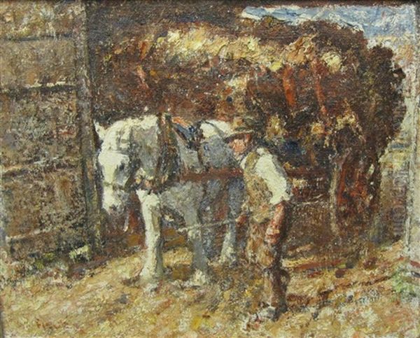 Leading Out The Hay Wagon - view 1