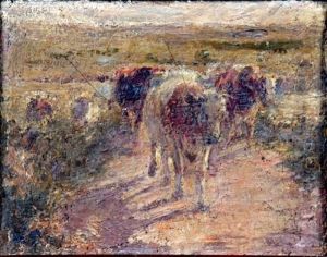 Cows In Landscape by Harry Fidler