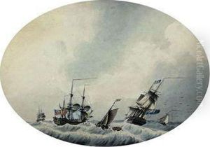 Royal Navy Frigates In An Offshore Breeze