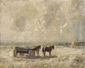 A Horse And Cart On A Beach