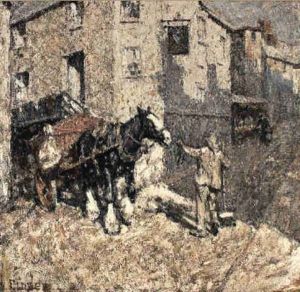 Horse And Cart In A Street by Harry Fidler
