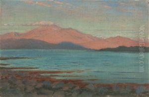 Der Berg Skala Beim Moldefjord Im Abendlicht by Hugo Hoppener Fidus