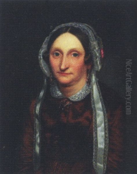 Portraet Af Dame I Fornem Kjole - view 1