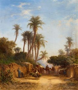A Caravan By An Oasis