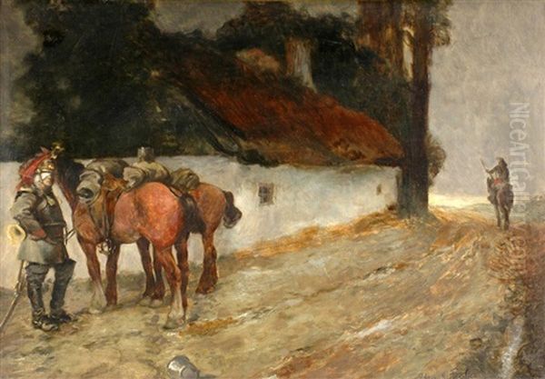 Cottage With Soldiers - view 1
