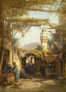 Strasse In Kairo Mit Minarett