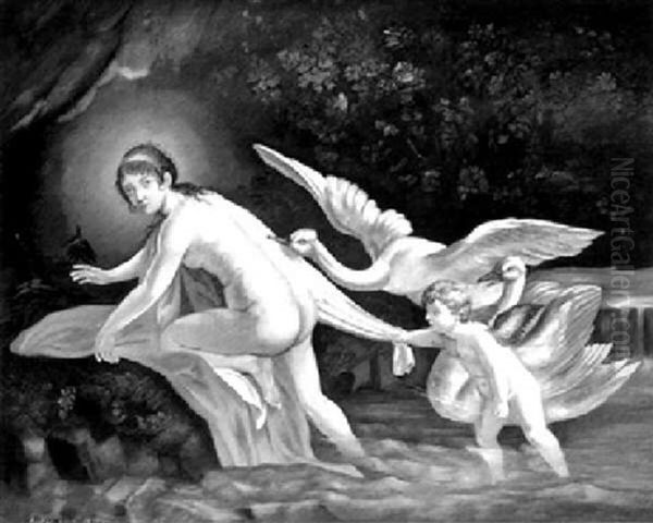 Leda Von Schwanen Und Amor Verfolgt - view 1
