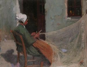 Woman Mending The Nets by Amy B. Atkinson