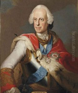Portrait Of Ludwig Viii, Landgrave Of Hesse-darmstadt (1691-1768), In A Curas With A White And Red Coat With Gold Trimmings And A Ermine Robe