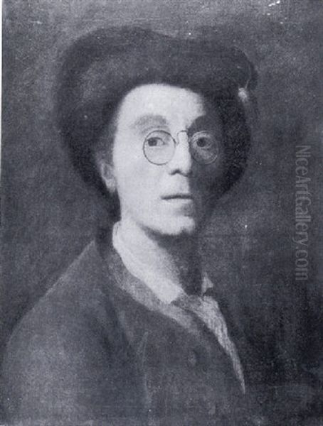 Portrait Of The Artist Wearing A Brown Coat, White Chemise, Fur-trimmed Cap And A Pair Of Pince-nez - view 1