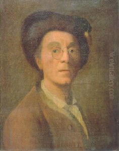 Portrait Of The Artist Wearing A Brown Coat, White Chemise, Fur-trimmed Cap And Pince-nez