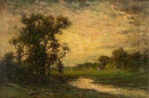 Forest Landscape With Stream by Edward Loyal Field