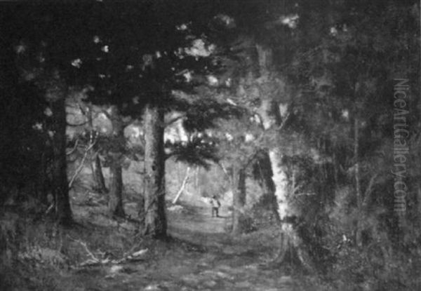 Figure On A Wooded Path - view 1