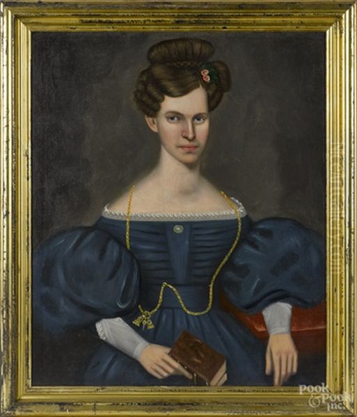 Portrait Of A Woman In A Blue Dress - view 1