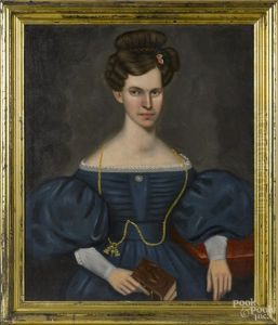 Portrait Of A Woman In A Blue Dress Portrait Of A Woman In A Blue Dress