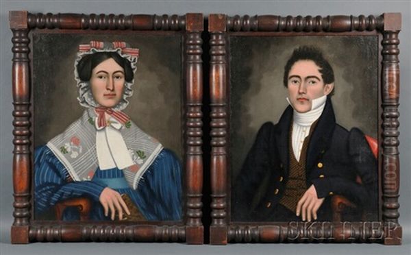 Portraits Of A Lady And Gentleman (a Pair) - view 1