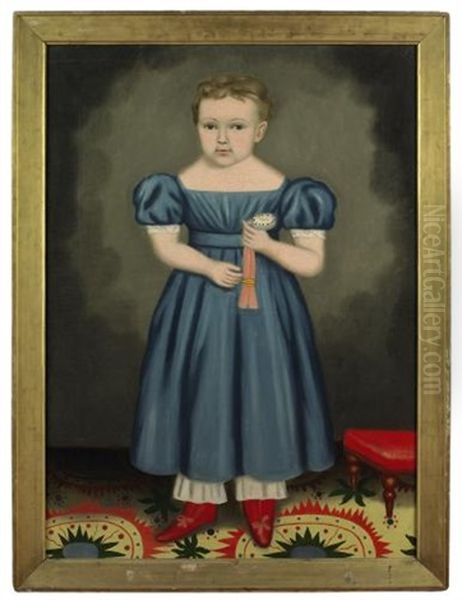 Portrait Of A Boy With Pocket Watch In A Blue Outfit - view 1