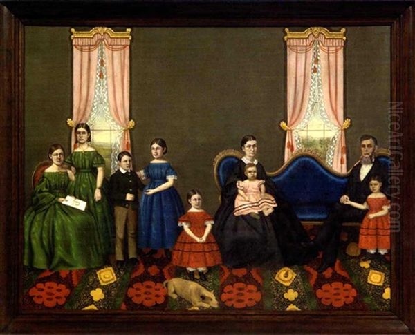 Portrait Of The Reuben Puffer Family Of North Amherst, Massachusetts - view 1