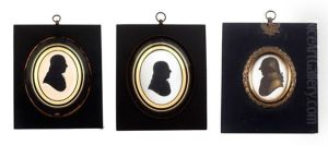 A Bust-length Silhouette Of William Harwood Esq., Profile To The Left, Wearing Coat, Waistcoat And Spectacles, His Hair Looped And Tied Behind His Back With A Ribbon Bow (3 Works)