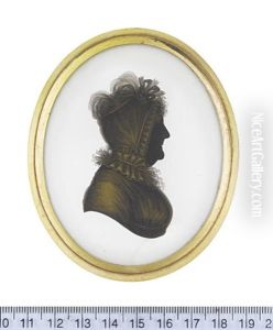 William Senhousem, Profile To The Left, Wearing Coat And Pigtail Wig (+ His Wife Elizabeth, Nee Wood, Profile To The Right; Pair) by John M. Field