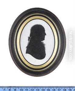 A Silhouette Of Peter Birt, Profile To The Right, Wearing Coat, Frilled Cravat, Pigtail Wig Tied With A Ribbon Bow (collab. W/ Studio Of John Miers)