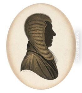 Lord Brougham, In Profile To Right, In Robes And Wearing A Long Curling Wig (+ Mr. Cleaver In Green Coat And White; 2 Works, 1st Heightened With Gold) by John M. Field