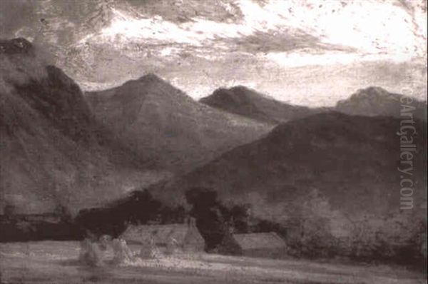 Gebirgige Landschaft Mit Gehoft Im Vordergrund - view 1