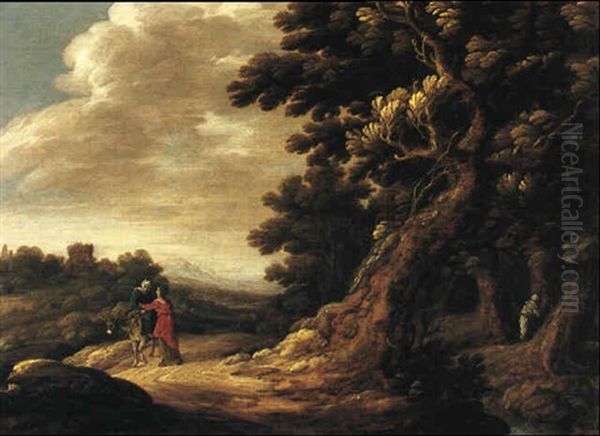 Mary Meeting Elizabeth On A Sandy Road Christ Blessing An Infant - view 1