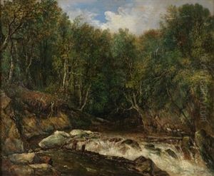 Paisaje Con Cascada by Dionisio Fierros Alvarez