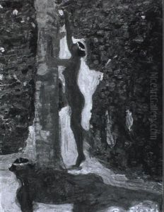 Zwei Weibliche Akte Im Naechtlichen Wald Zwei Weibliche Akte Im Naechtlichen Wald