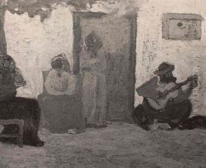 A La Sombra O Guitarreo by Pedro Figari