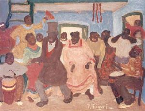 Candombe De La Negra Descalza by Pedro Figari