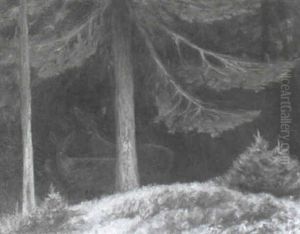 Rehe Im Wald by Otto Fikentscher