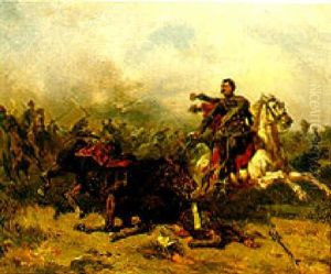 Husaren In Der Schlacht by Otto Clemens Fikentscher