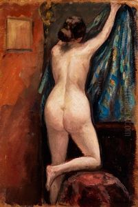 Ruckenakt Einer Jungen Frau Im Atelier by Stefan Filipkiewicz
