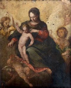 Vierge A L'enfant Entouree D'anges by Sebastiano Filippi the Younger
