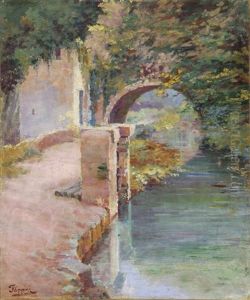 Flusschen Mit Steinbrucke by Francesco Filippini