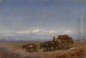 Rural Caucasian Scene by Konstantin Nikolaevich Filippov
