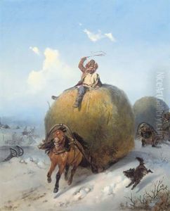 Haywagons On The Move by Konstantin Nikolaevich Filippov