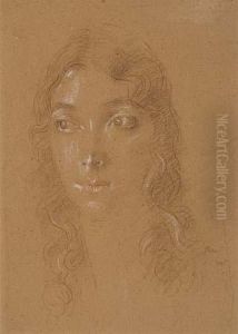 Portrait Of The Artist's Daughter, Vivian by John Augustus Atkinson