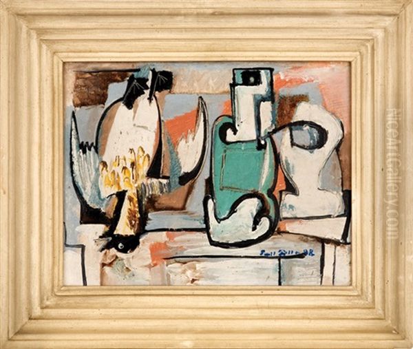 Still Life With Bottle, Cup And Bird - view 1