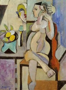 Interieur Mit Weiblicher Figur
