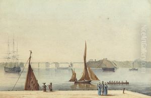 View Of The Island Of Haulbowline From Cove In Cork Harbour by Richard Peterson Atkinson