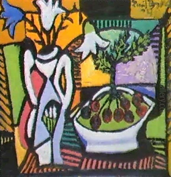 Stilleben Mit Kirschen Und Blumen - view 1