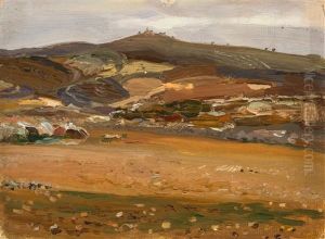 A Prairie And The Mountains by Pavel Nikolaevitch Filonov