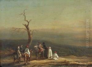 La Halte Des Cavaliers Arabes by Noel Dieudonne Finart