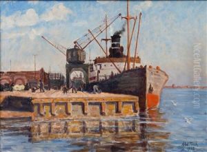 Harbour by Alfred William (Willy) Finch